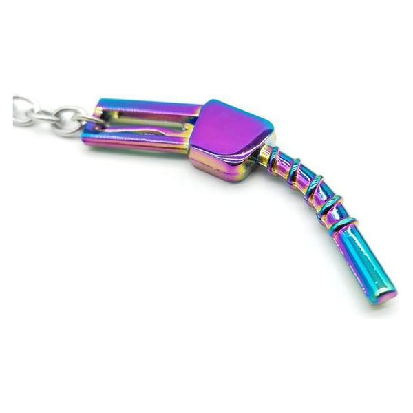 Car Parts Keychain NEO Chrome Metal Keyring Wheel Hub Nitrogen Gas